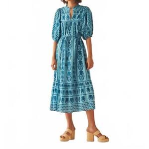 NEW OMIKA wren midi dress in blue floral